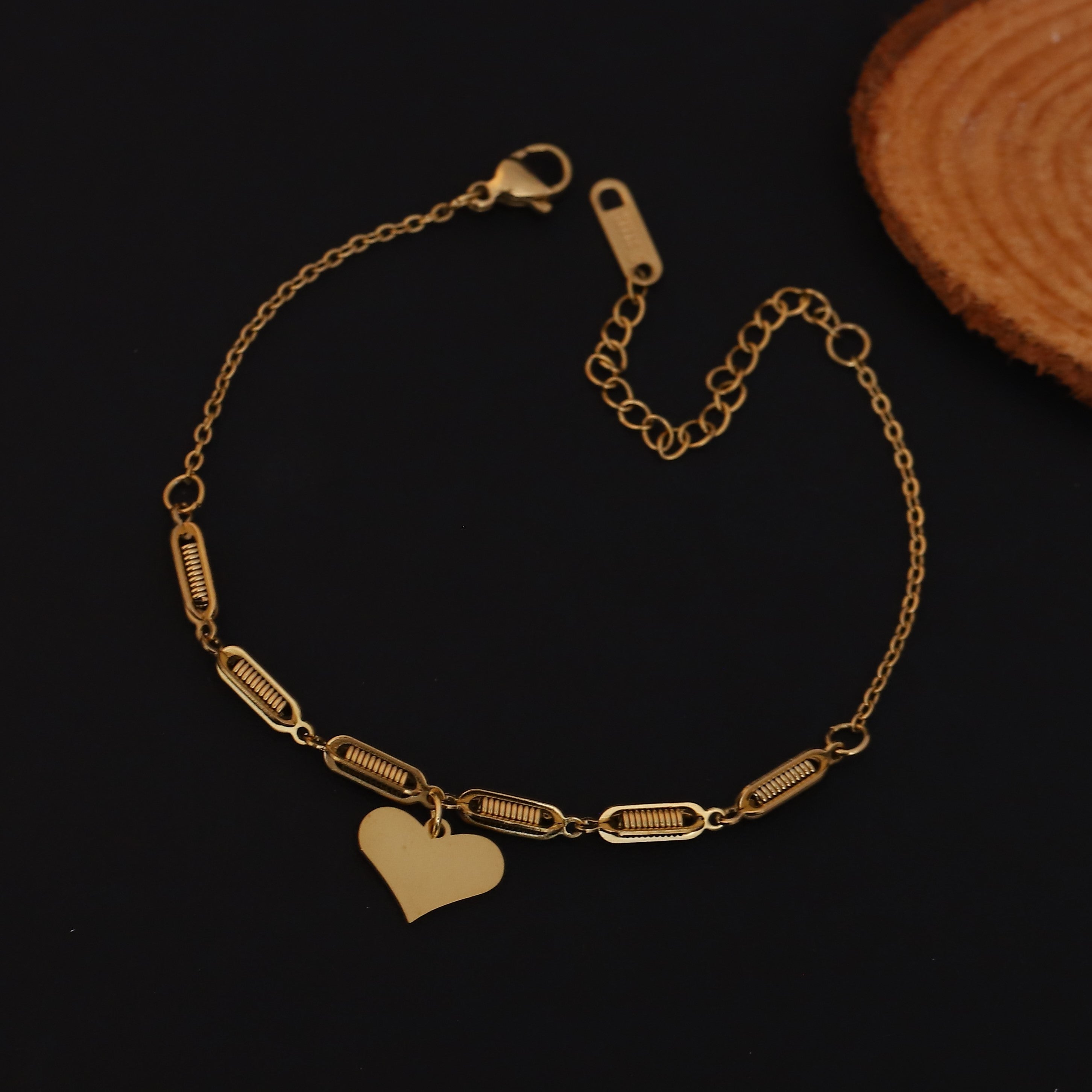 Heart Chain Bracelet Gold Plated – Single Layer, Anti-Tarnish, Waterproof(GOLD)