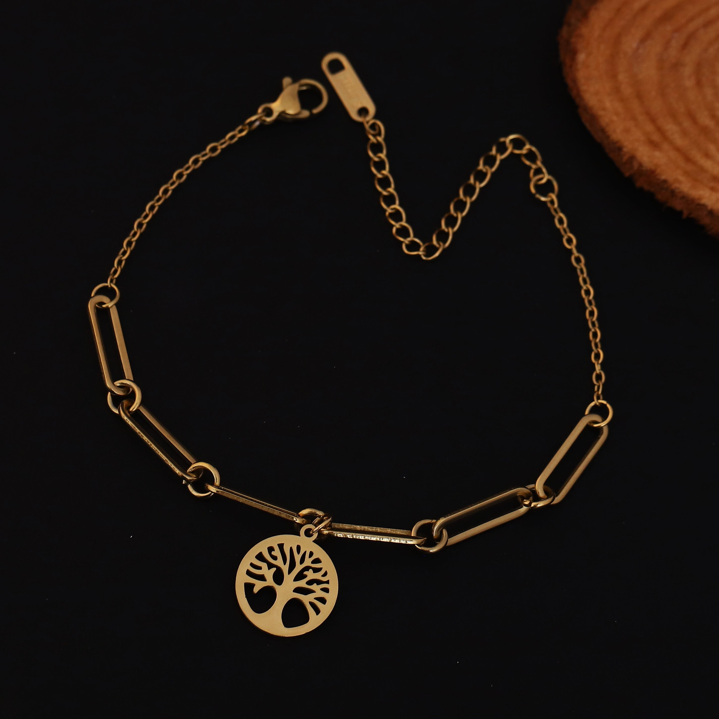 Life Tree Chain Bracelet Gold Plated – Single Layer, Anti-Tarnish, Waterproof(GOLD)