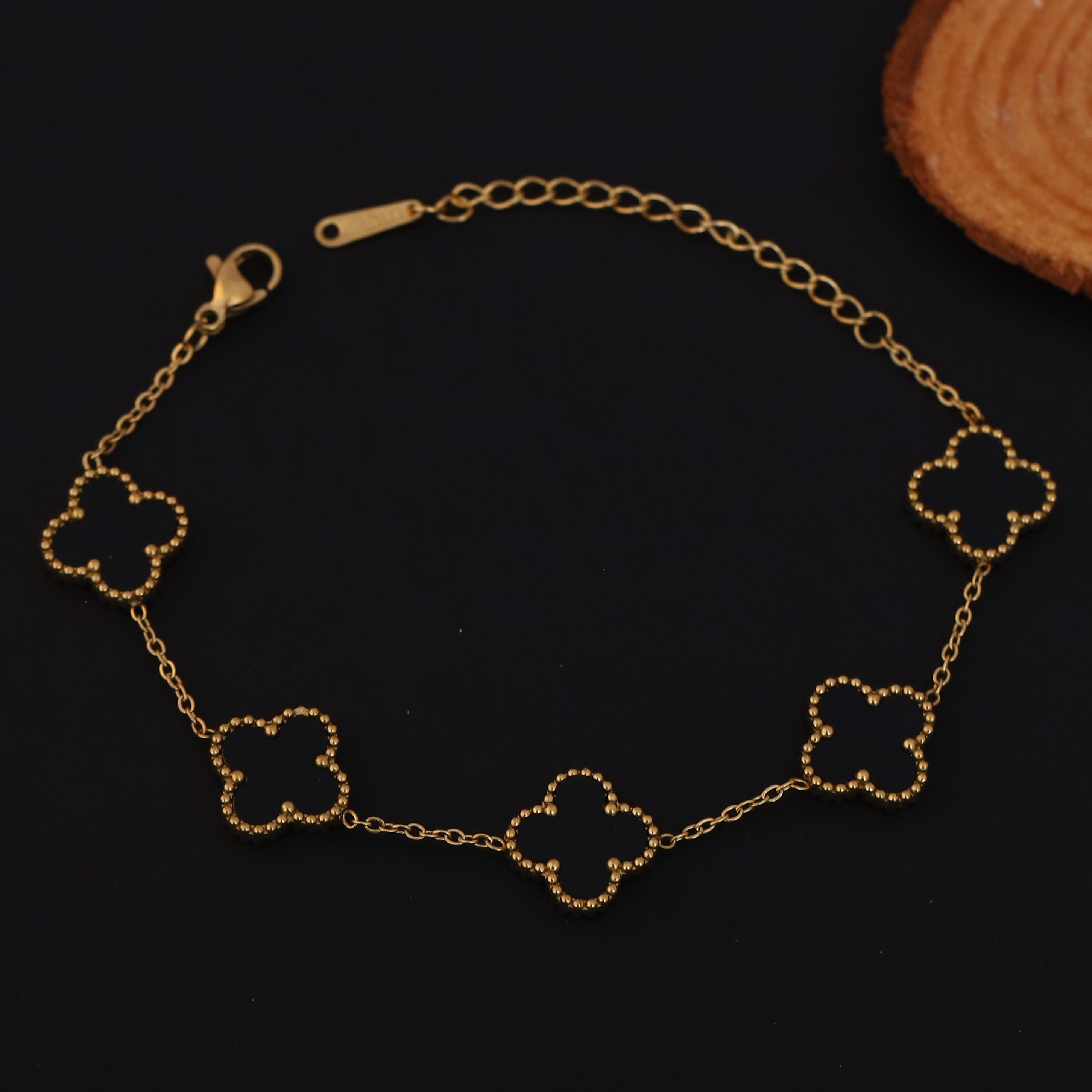 Flower Charm Multicolor Chain Bracelet Gold Plated – Single Layer, Anti-Tarnish, Waterproof, Minimalist Style (GOLD) (Copy)