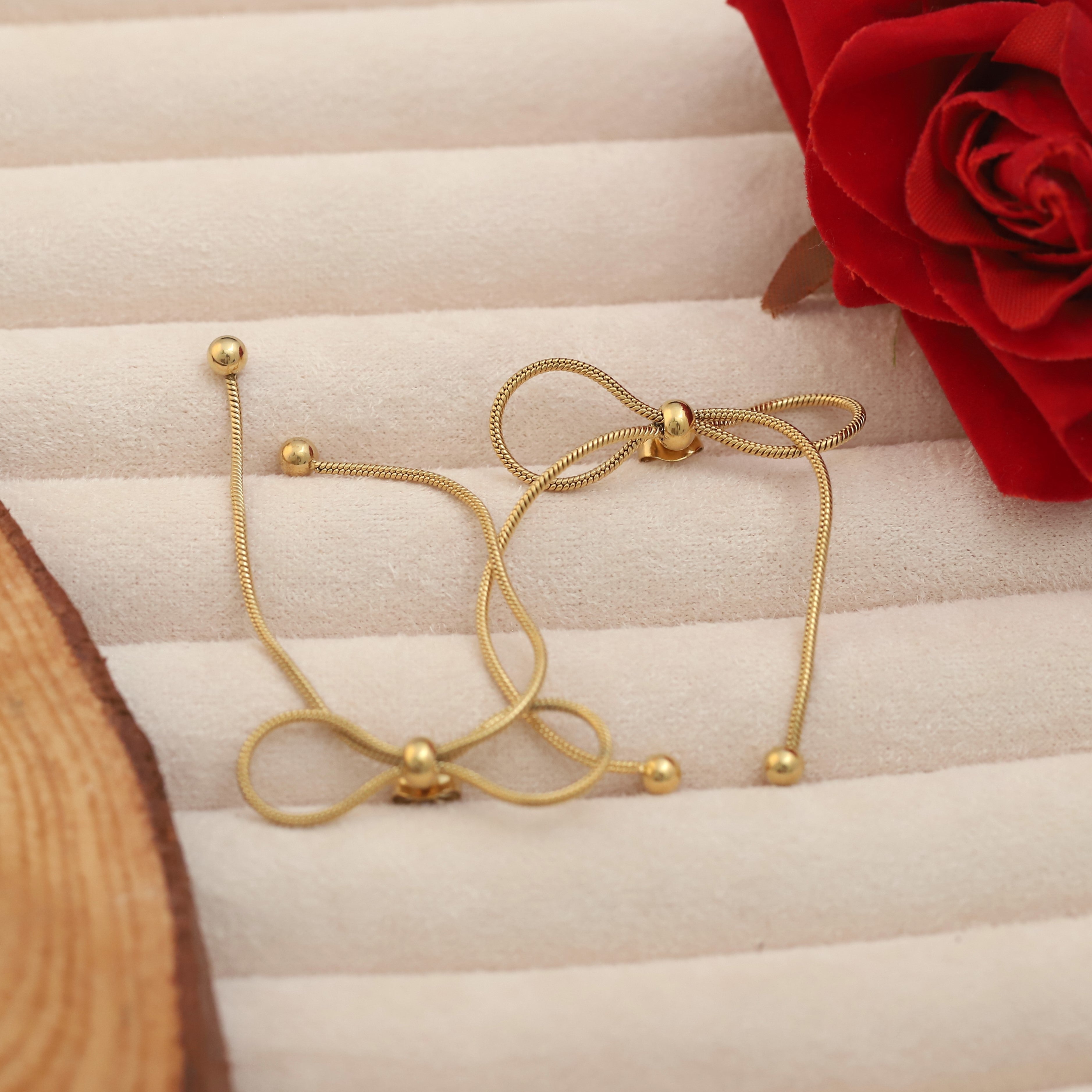 Trendy Bow Earrings – Gold Plated, Anti-Tarnish, Waterproof, Everyday Minimalist Jewelry (GOLD)