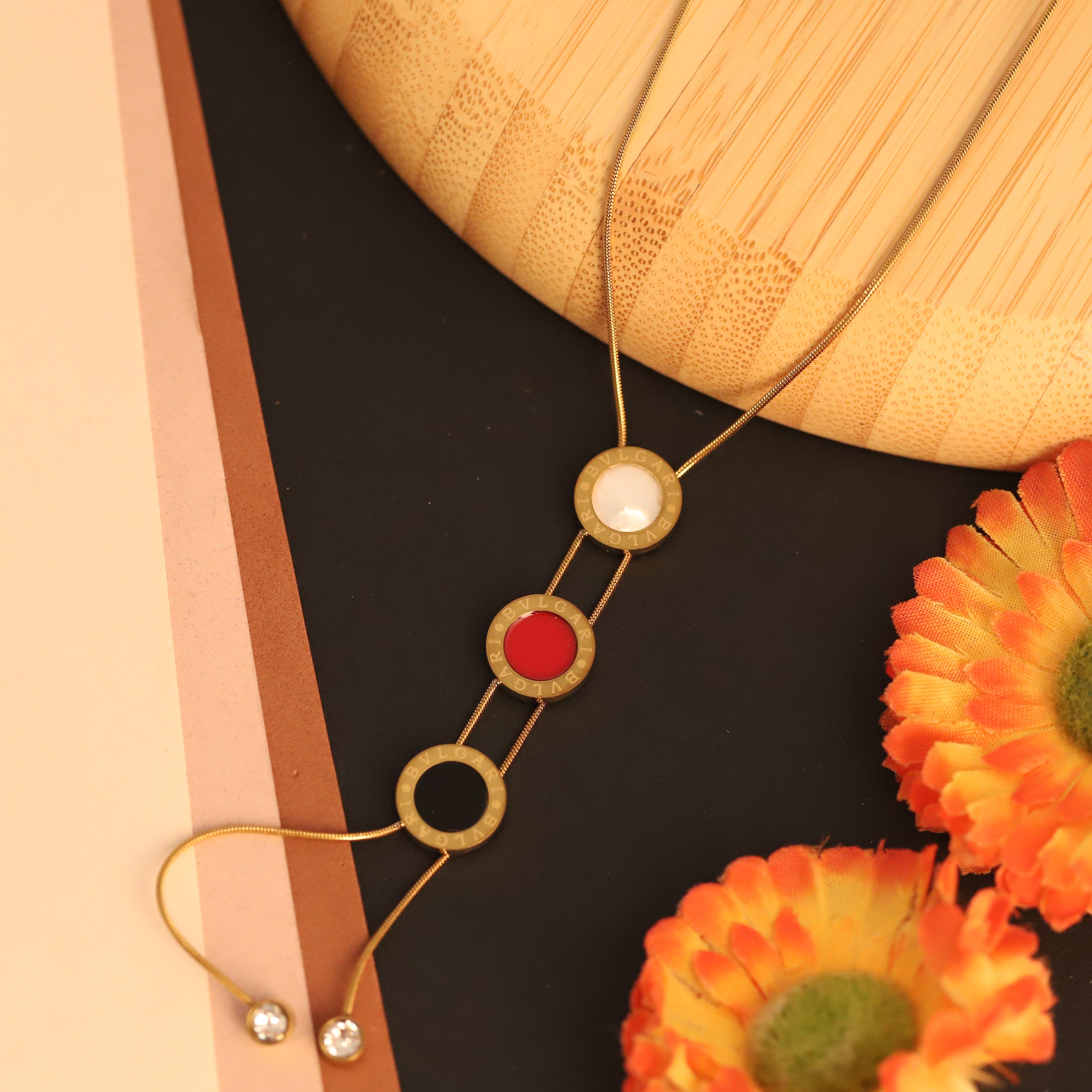Trendy Charm Multi Color Chain Gold Plated – Single Layer, Anti-Tarnish, Waterproof, Minimalist Style (GOLD)