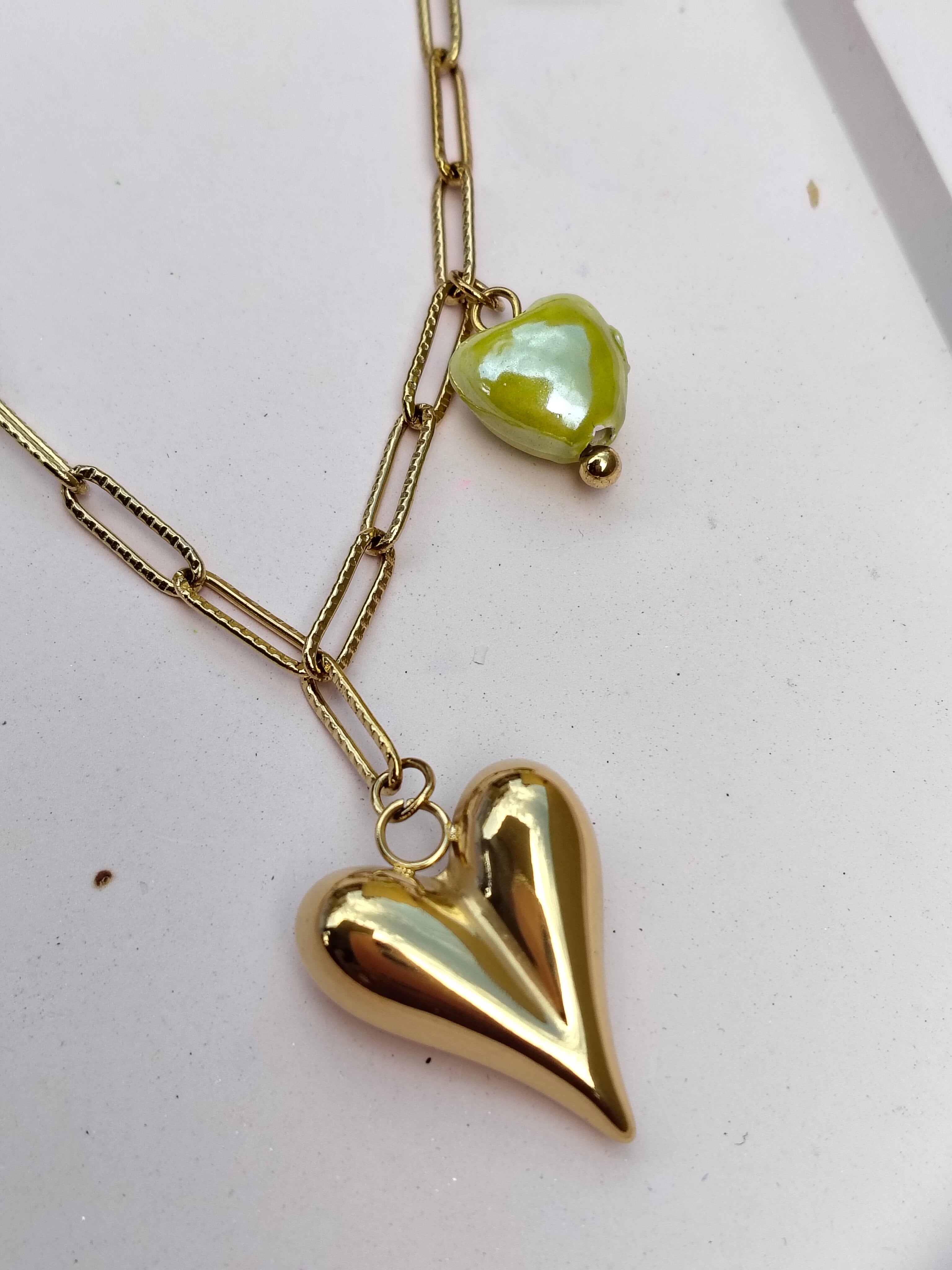 Beach Necklace – 18K Gold-Plated, Waterproof, Anti-Tarnish, Minimalist , Heart and Key