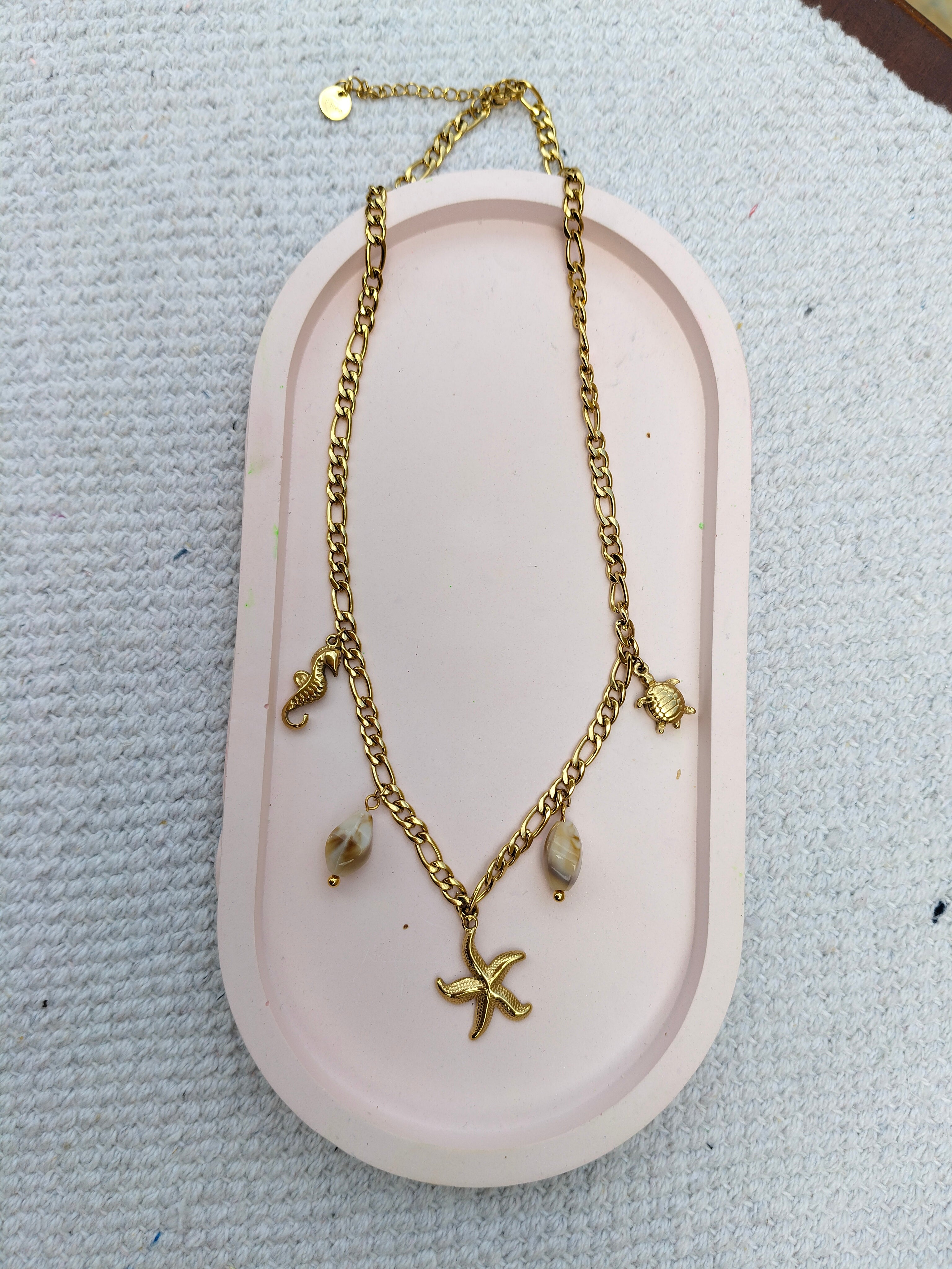 Beach Necklace – 18K Gold-Plated, Waterproof, Anti-Tarnish, Minimalist , Star Fish and Turtle