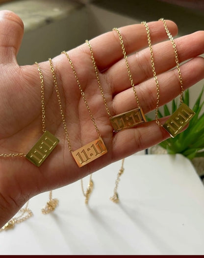 11:11 Necklace Chain Gold Plated – Single Layer, Anti-Tarnish, Waterproof, Minimalist Style (GOLD)