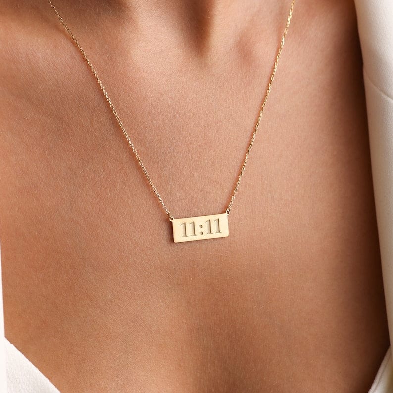 11:11 Necklace Chain Gold Plated – Single Layer, Anti-Tarnish, Waterproof, Minimalist Style (GOLD)