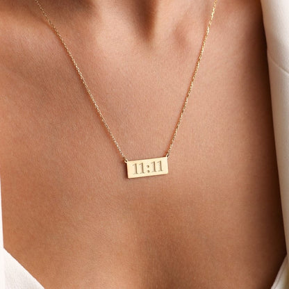 11:11 Necklace Chain Gold Plated – Single Layer, Anti-Tarnish, Waterproof, Minimalist Style (GOLD)