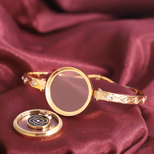 Gold-Plated Locket Bracelet  – Anti-Tarnish & Skin-Friendly (GOLD)