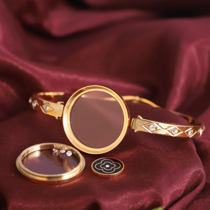 Gold-Plated Locket Bracelet  – Anti-Tarnish & Skin-Friendly (GOLD)