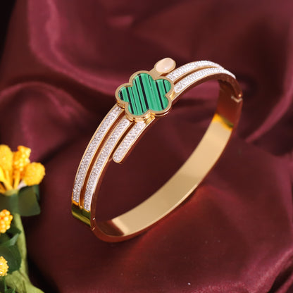 Gold-Plated Stainless Steel Cuff Bracelet – Anti-Tarnish Jewelry for Women & Girls (GOLD)