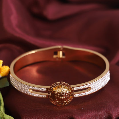 Gold-Plated Stainless Steel Cuff Bracelet – Anti-Tarnish Jewelry for Women & Girls (GOLD)