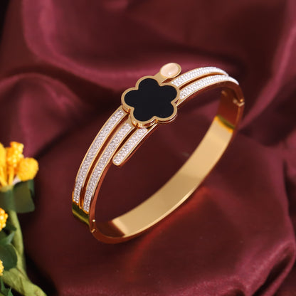 Gold-Plated Stainless Steel Lock Bracelet – Anti-Tarnish Jewelry for Women & Girls (GOLD)