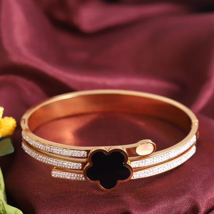 Gold-Plated Stainless Steel Lock Bracelet – Anti-Tarnish Jewelry for Women & Girls (GOLD)
