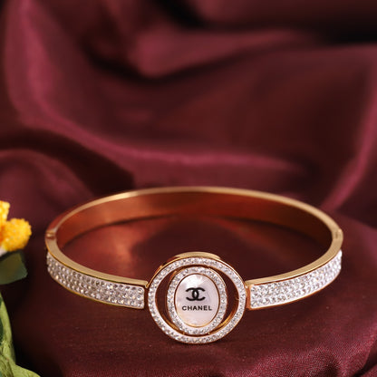 Gold-Plated Lock Stainless Steel Bracelet – Anti-Tarnish Jewelry for Women & Girls (GOLD)
