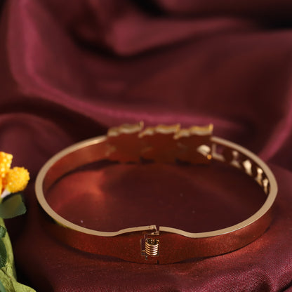 Butterfly Gold-Plated Stainless Steel Cuff Bracelet – Anti-Tarnish Jewelry for Women & Girls (GOLD)