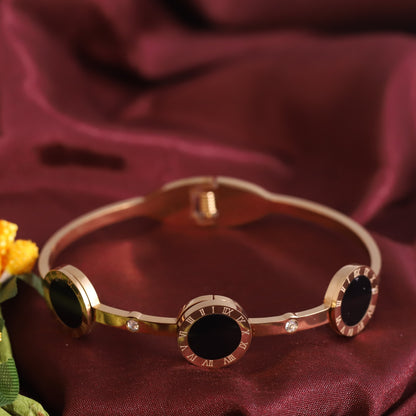 Gold-Plated Stainless Steel Cuff Bracelet – Anti-Tarnish Jewelry for Women & Girls (GOLD)