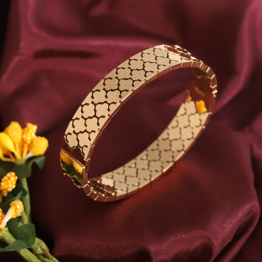 Gold-Plated Stainless Steel Lock Bracelet – Anti-Tarnish Jewelry for Women & Girls (GOLD)