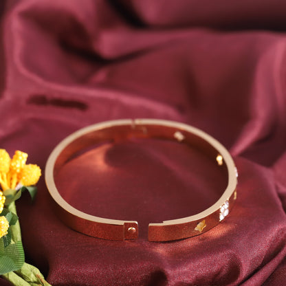 Gold-Plated Stainless Steel Lock Bracelet – Anti-Tarnish Jewelry for Women & Girls (GOLD)