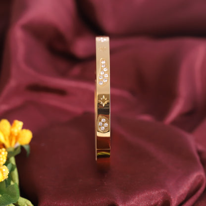 Gold-Plated Stainless Steel Lock Bracelet – Anti-Tarnish Jewelry for Women & Girls (GOLD)