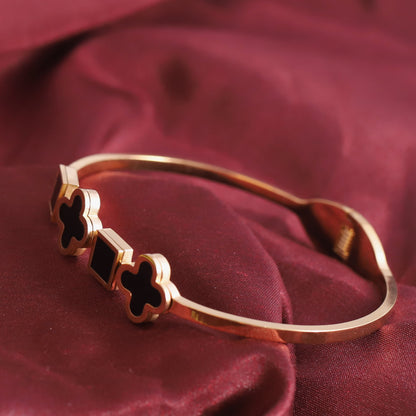Gold-Plated Stainless Steel Cuff Bracelet – Anti-Tarnish Jewelry for Women & Girls (GOLD)