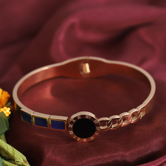 Gold-Plated Stainless Steel Cuff Bracelet – Anti-Tarnish Jewelry for Women & Girls (GOLD)