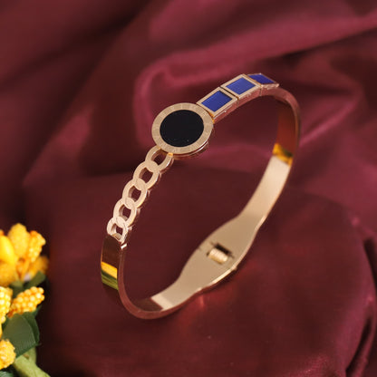 Gold-Plated Stainless Steel Cuff Bracelet – Anti-Tarnish Jewelry for Women & Girls (GOLD)