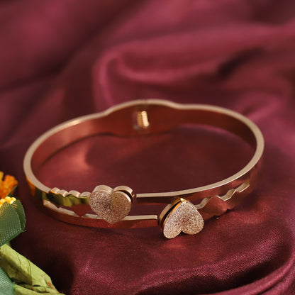 Gold-Plated Stainless Steel Cuff Bracelet – Anti-Tarnish Jewelry for Women & Girls (GOLD)