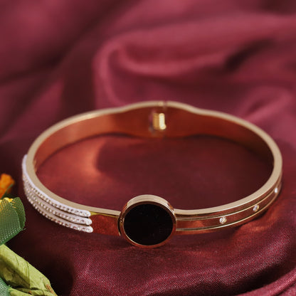 Gold-Plated Stainless Steel Cuff Bracelet – Anti-Tarnish Jewelry for Women & Girls (GOLD)