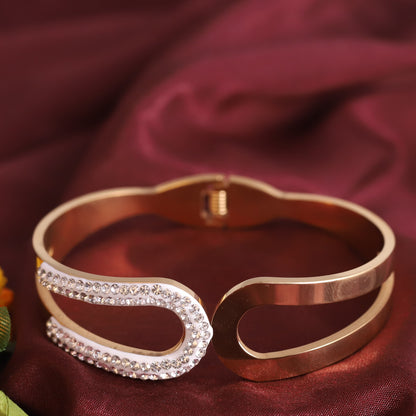 Gold-Plated Stainless Steel Bracelet – Openable, Unisex & Skin-Friendly (GOLD)