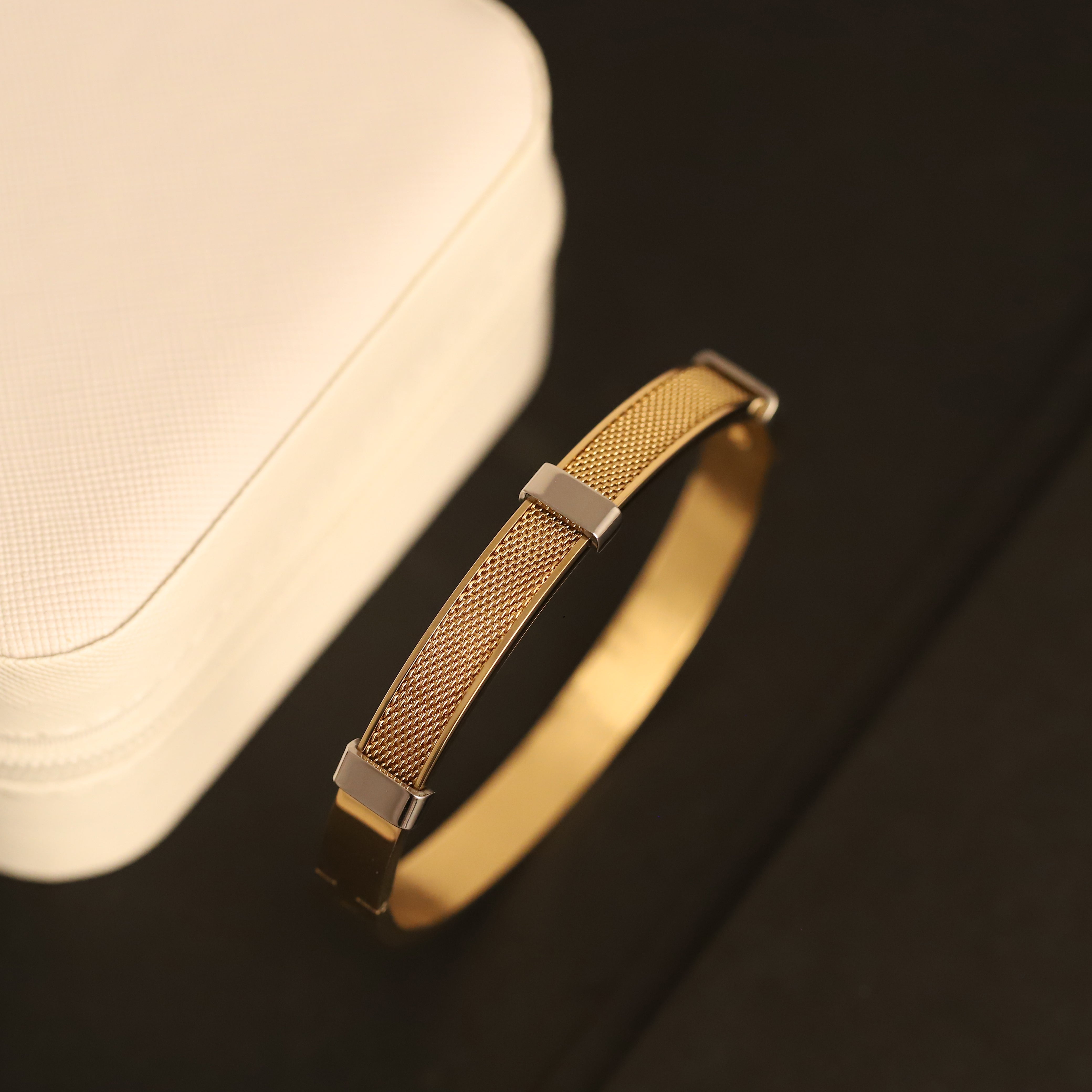 Regal Mesh 18K Gold-Plated Men’s Bracelet