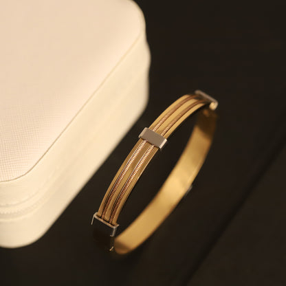 Titan Edge Dual-Tone 18K Gold-Plated Men’s Bracelet