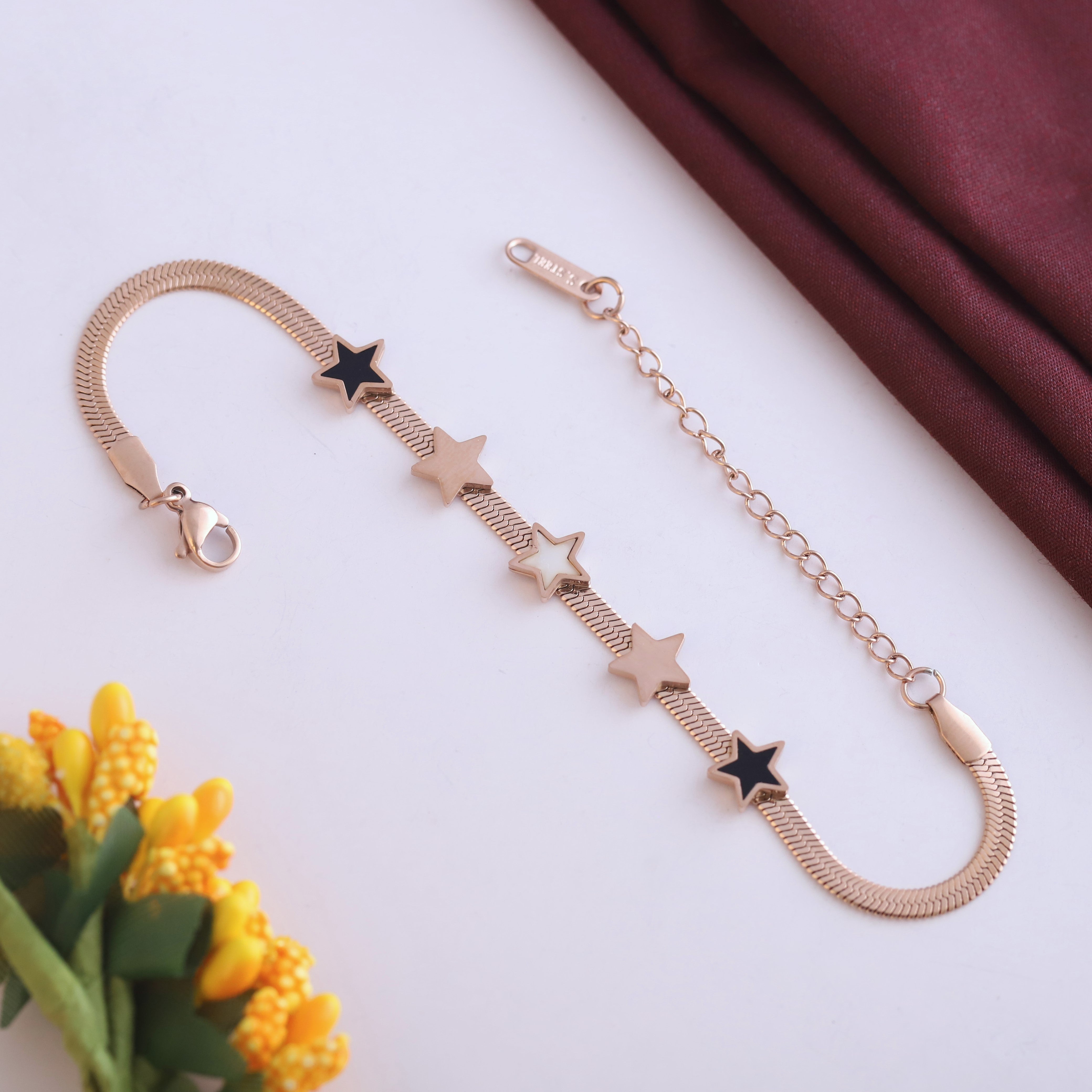 Snake Chain Bracelet Gold Plated – Single Layer, Anti-Tarnish, Waterproof(ROSE GOLD)