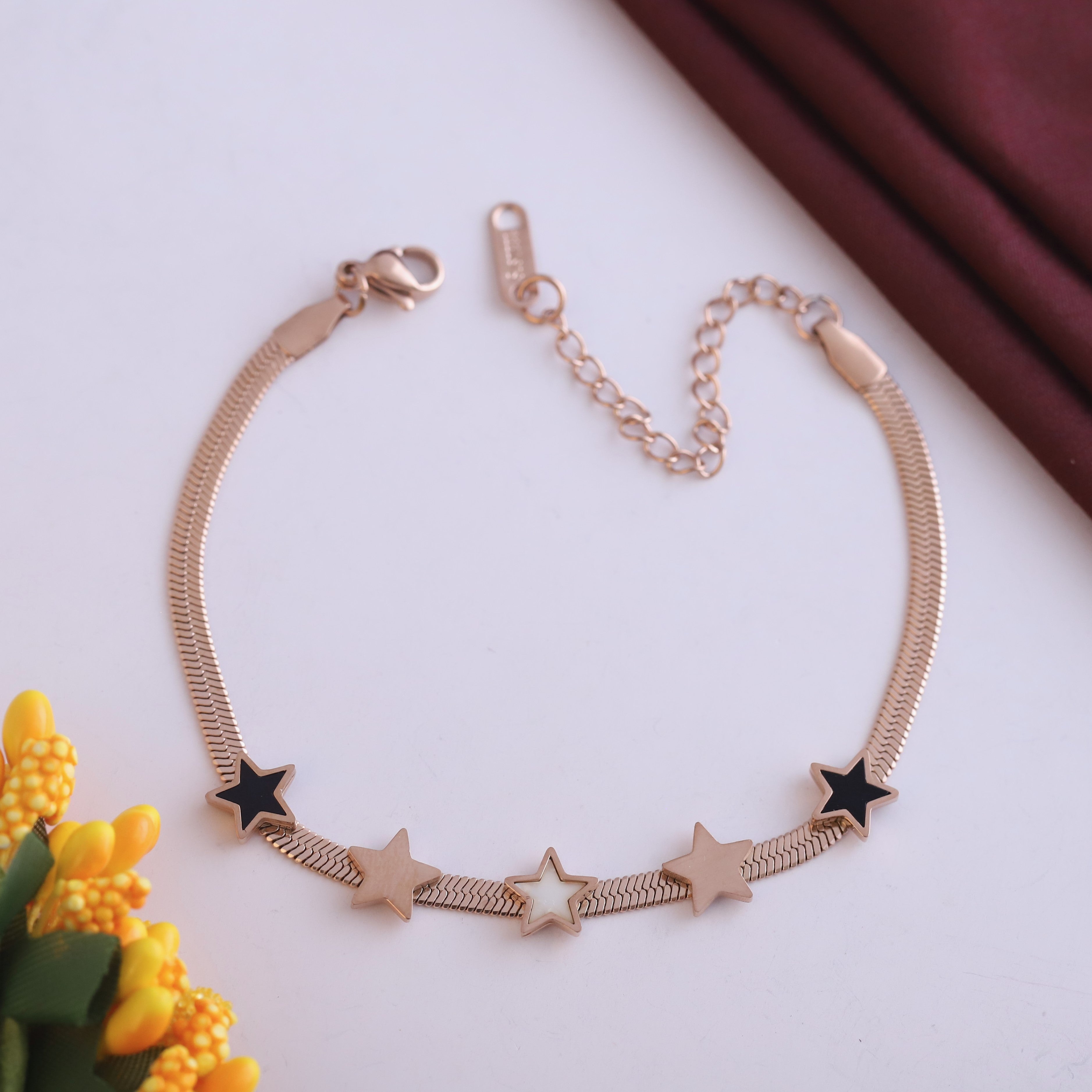 Snake Chain Bracelet Gold Plated – Single Layer, Anti-Tarnish, Waterproof(ROSE GOLD)