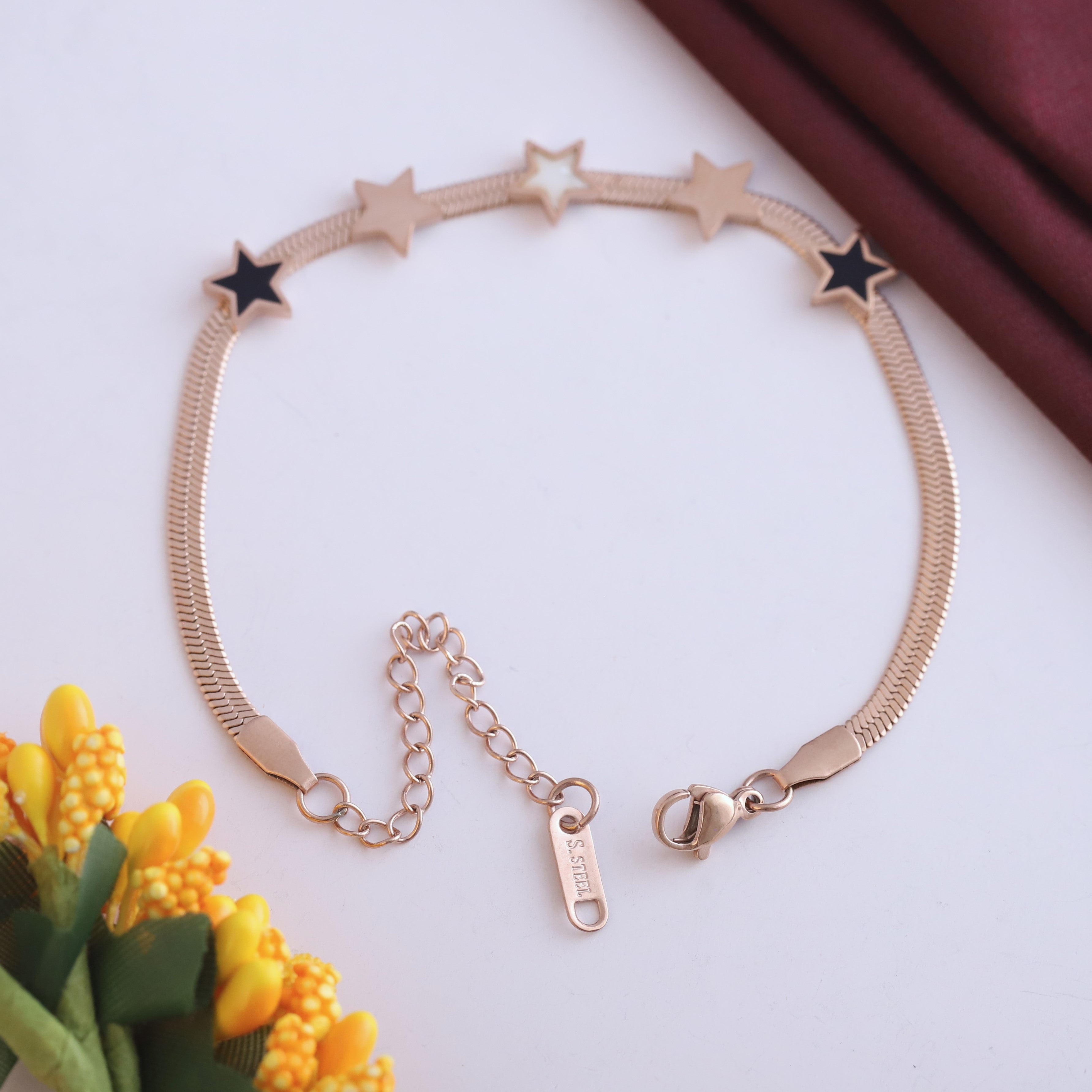Snake Chain Bracelet Gold Plated – Single Layer, Anti-Tarnish, Waterproof(ROSE GOLD)