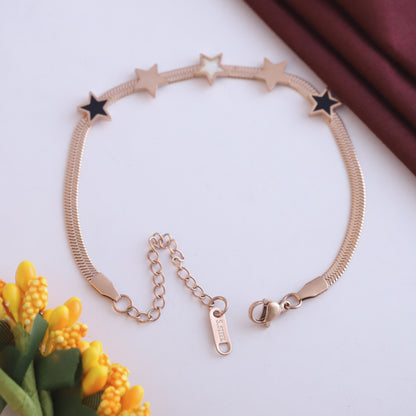 Snake Chain Bracelet Gold Plated – Single Layer, Anti-Tarnish, Waterproof(ROSE GOLD)