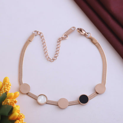 Snake Chain Bracelet Gold Plated – Single Layer, Anti-Tarnish, Waterproof(ROSE GOLD)