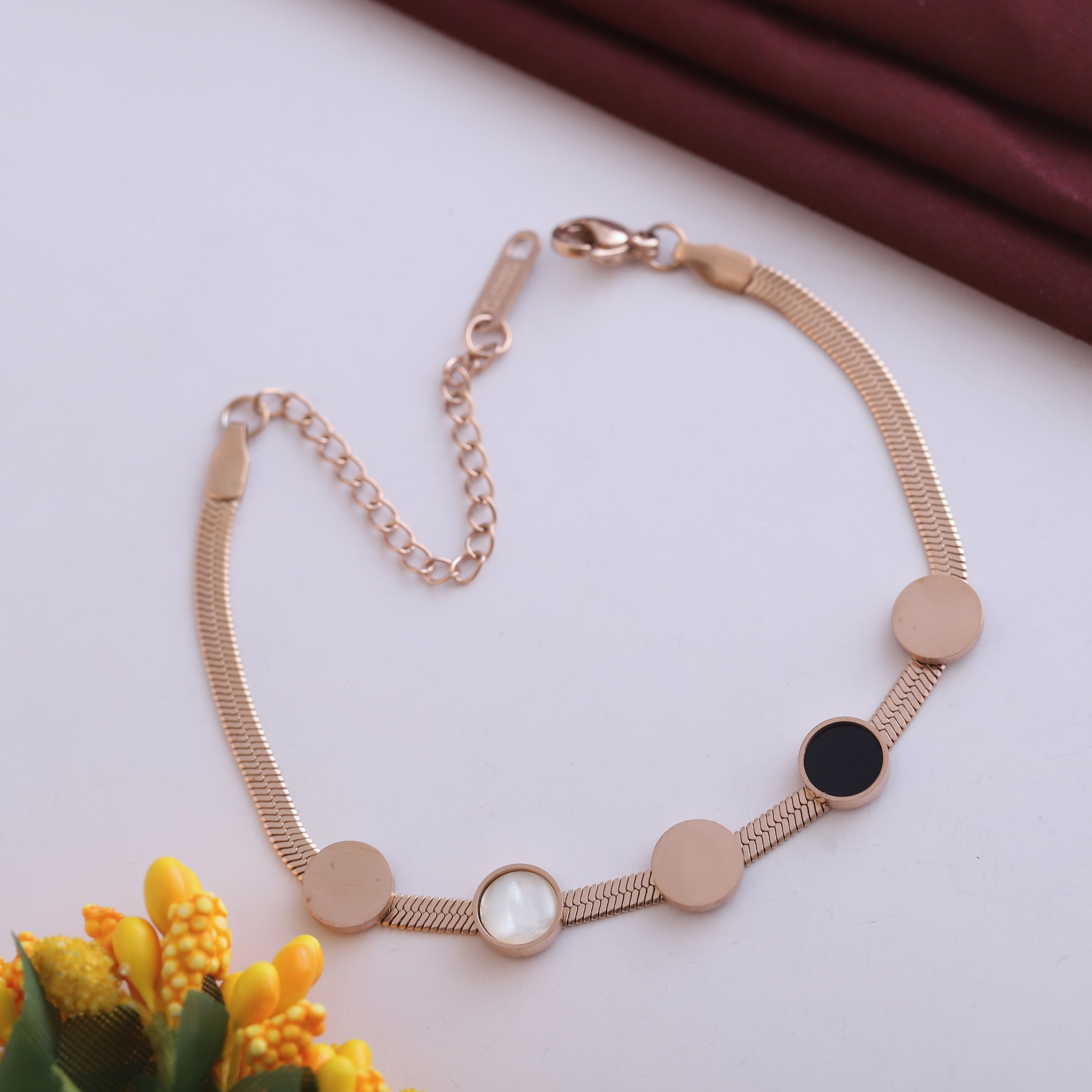 Snake Chain Bracelet Gold Plated – Single Layer, Anti-Tarnish, Waterproof(ROSE GOLD)