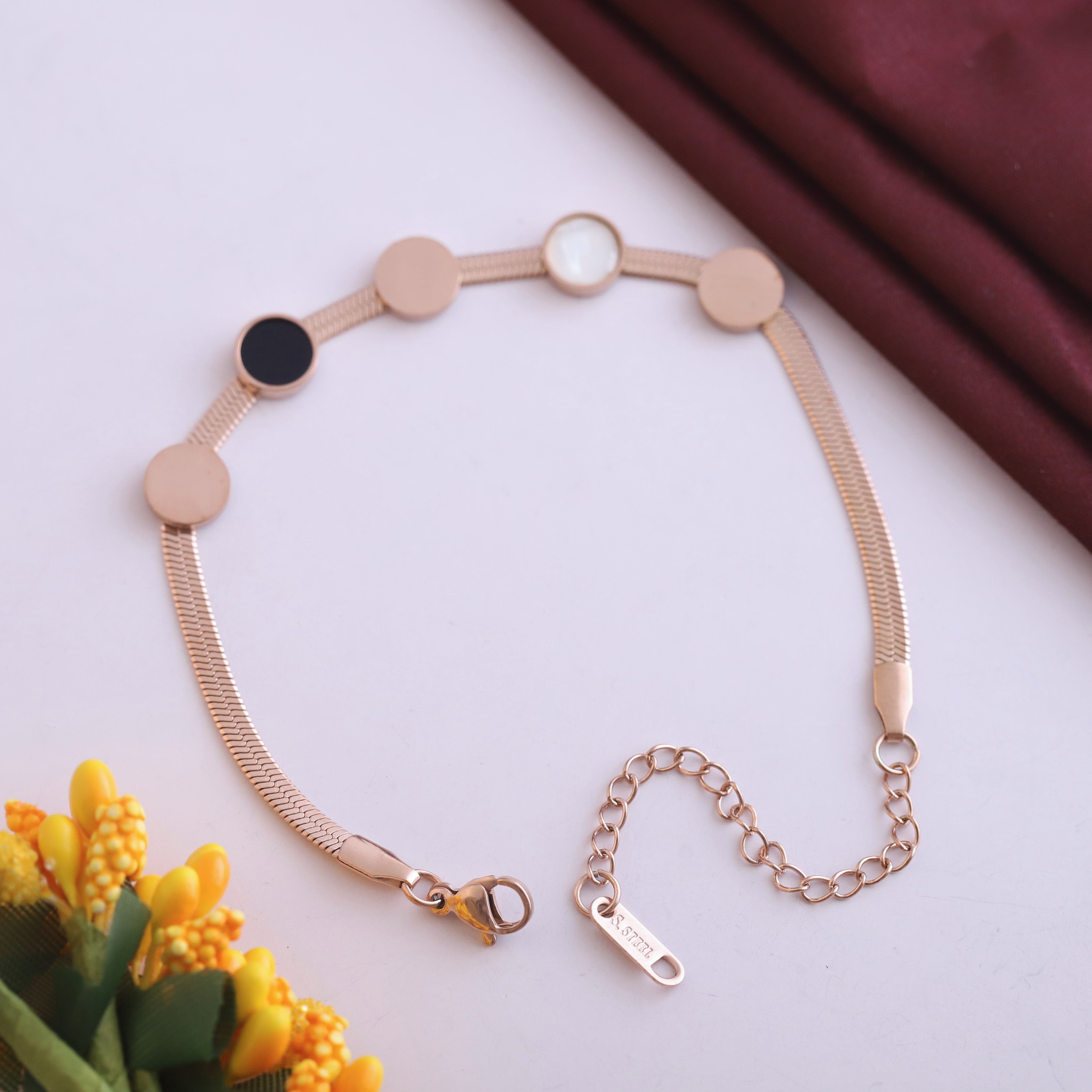 Snake Chain Bracelet Gold Plated – Single Layer, Anti-Tarnish, Waterproof(ROSE GOLD)