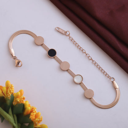 Snake Chain Bracelet Gold Plated – Single Layer, Anti-Tarnish, Waterproof(ROSE GOLD)