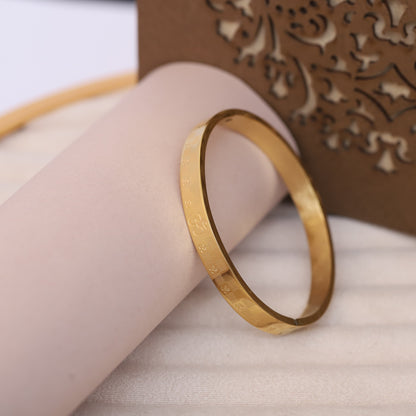 Premium Men’s Gold-Tone Bracelet with OM Engraving – Modern Minimalist Bangle for Stylish & Confident Look