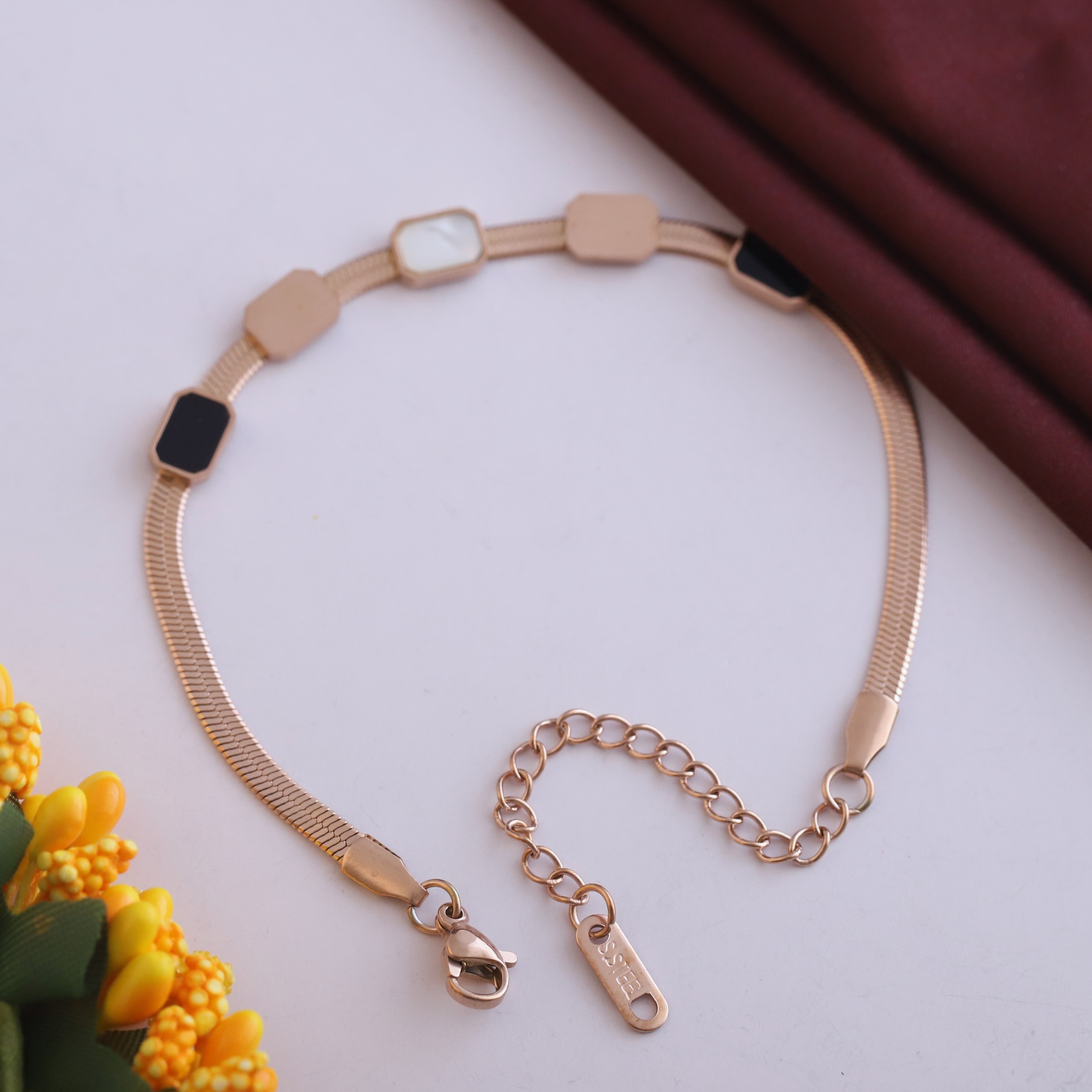 Snake Chain Bracelet Gold Plated – Single Layer, Anti-Tarnish, Waterproof(ROSE GOLD)
