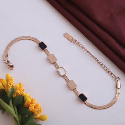 Snake Chain Bracelet Gold Plated – Single Layer, Anti-Tarnish, Waterproof(ROSE GOLD)