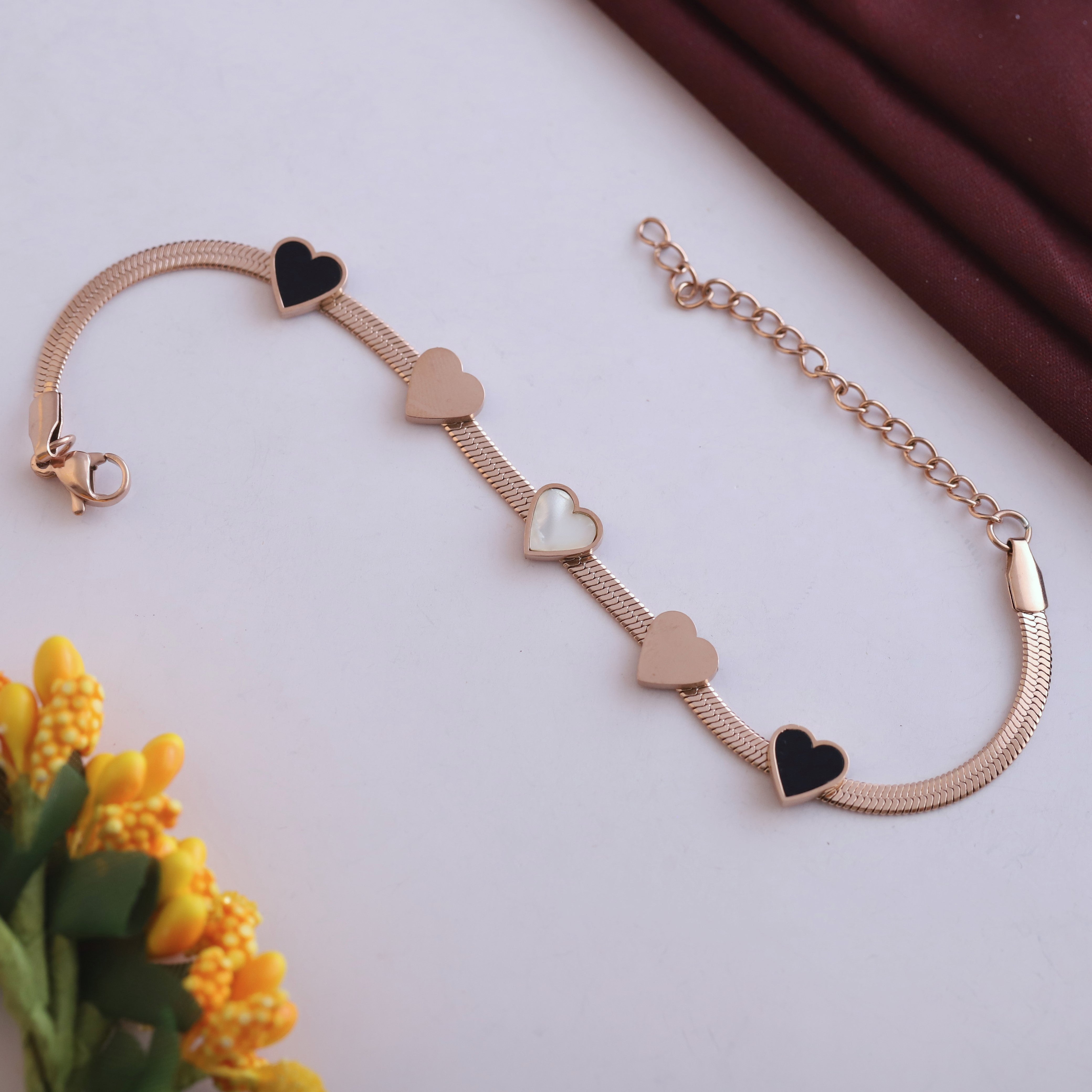 Snake Chain Bracelet Gold Plated – Single Layer, Anti-Tarnish, Waterproof(ROSE GOLD)