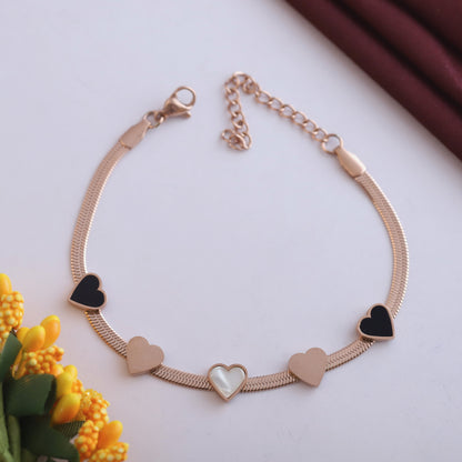 Snake Chain Bracelet Gold Plated – Single Layer, Anti-Tarnish, Waterproof(ROSE GOLD)