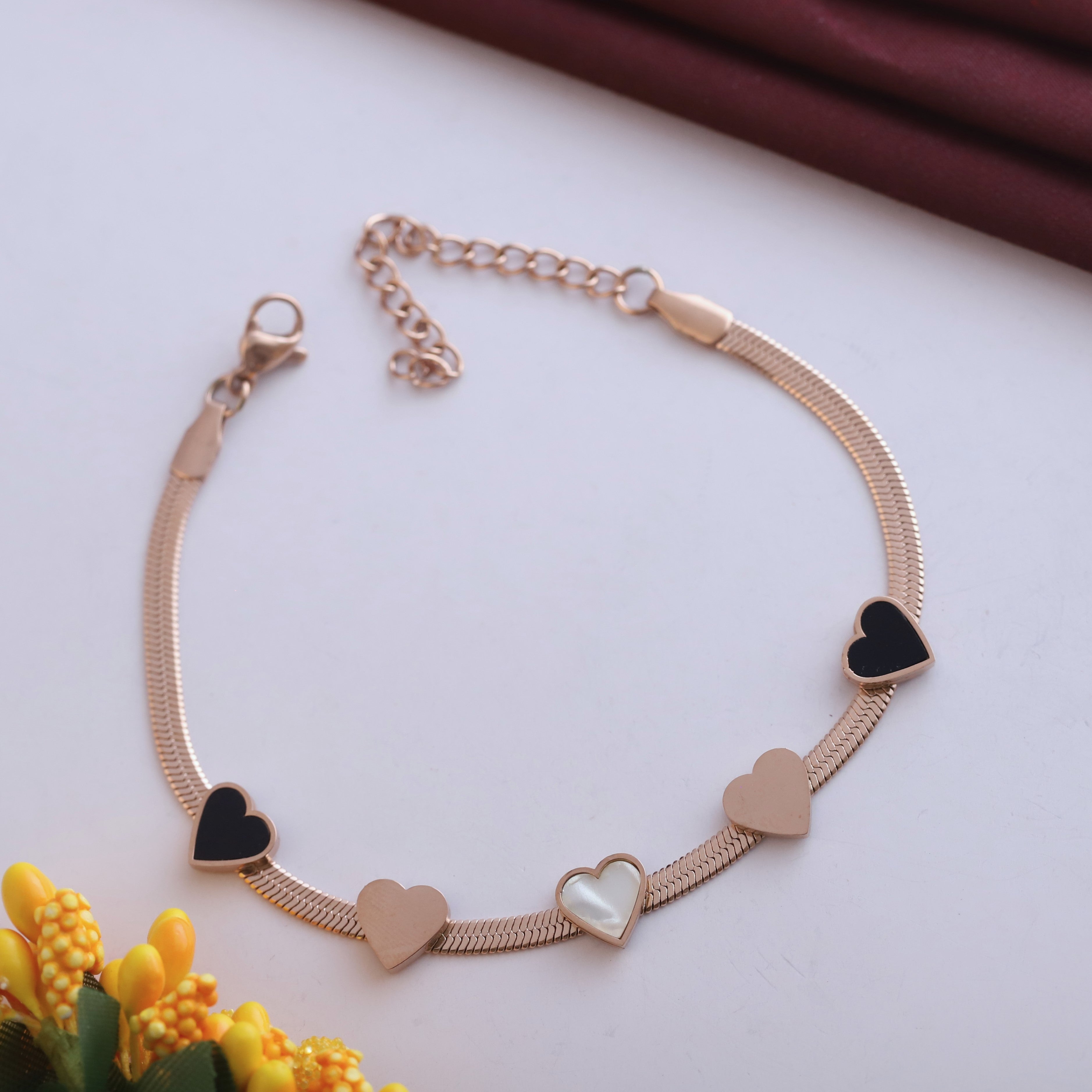 Snake Chain Bracelet Gold Plated – Single Layer, Anti-Tarnish, Waterproof(ROSE GOLD)