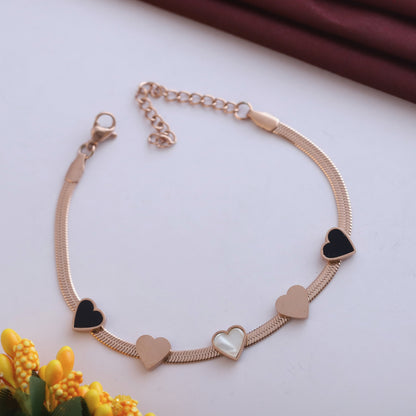 Snake Chain Bracelet Gold Plated – Single Layer, Anti-Tarnish, Waterproof(ROSE GOLD)