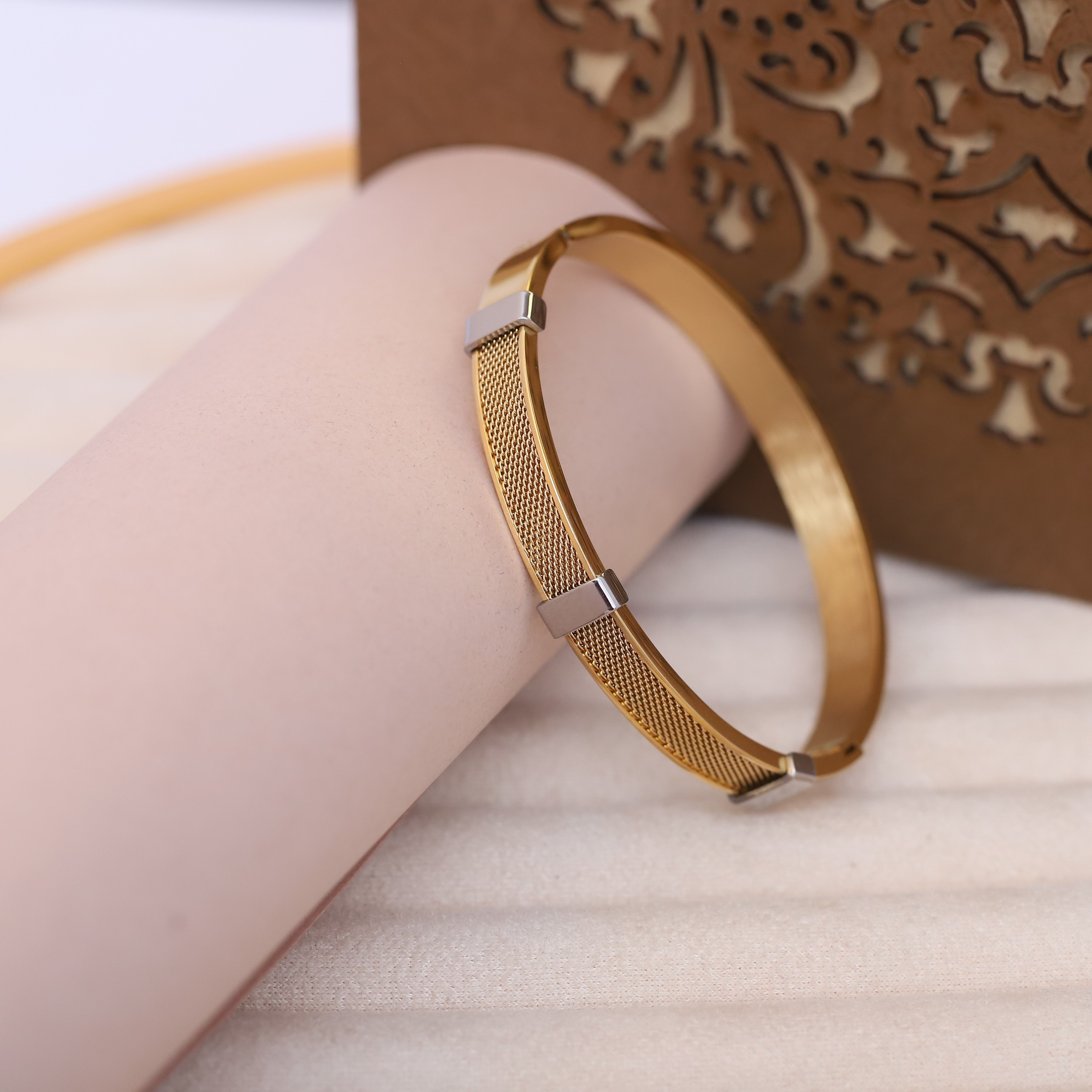 Regal Mesh 18K Gold-Plated Men’s Bracelet