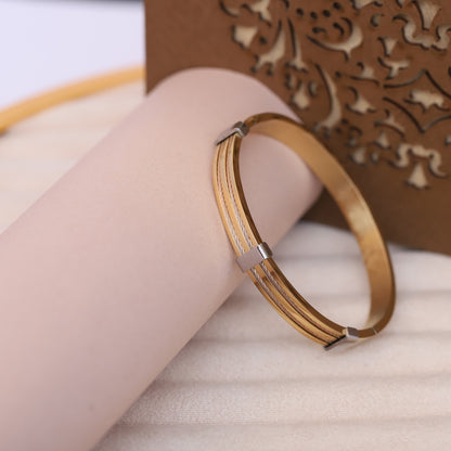 Titan Edge Dual-Tone 18K Gold-Plated Men’s Bracelet