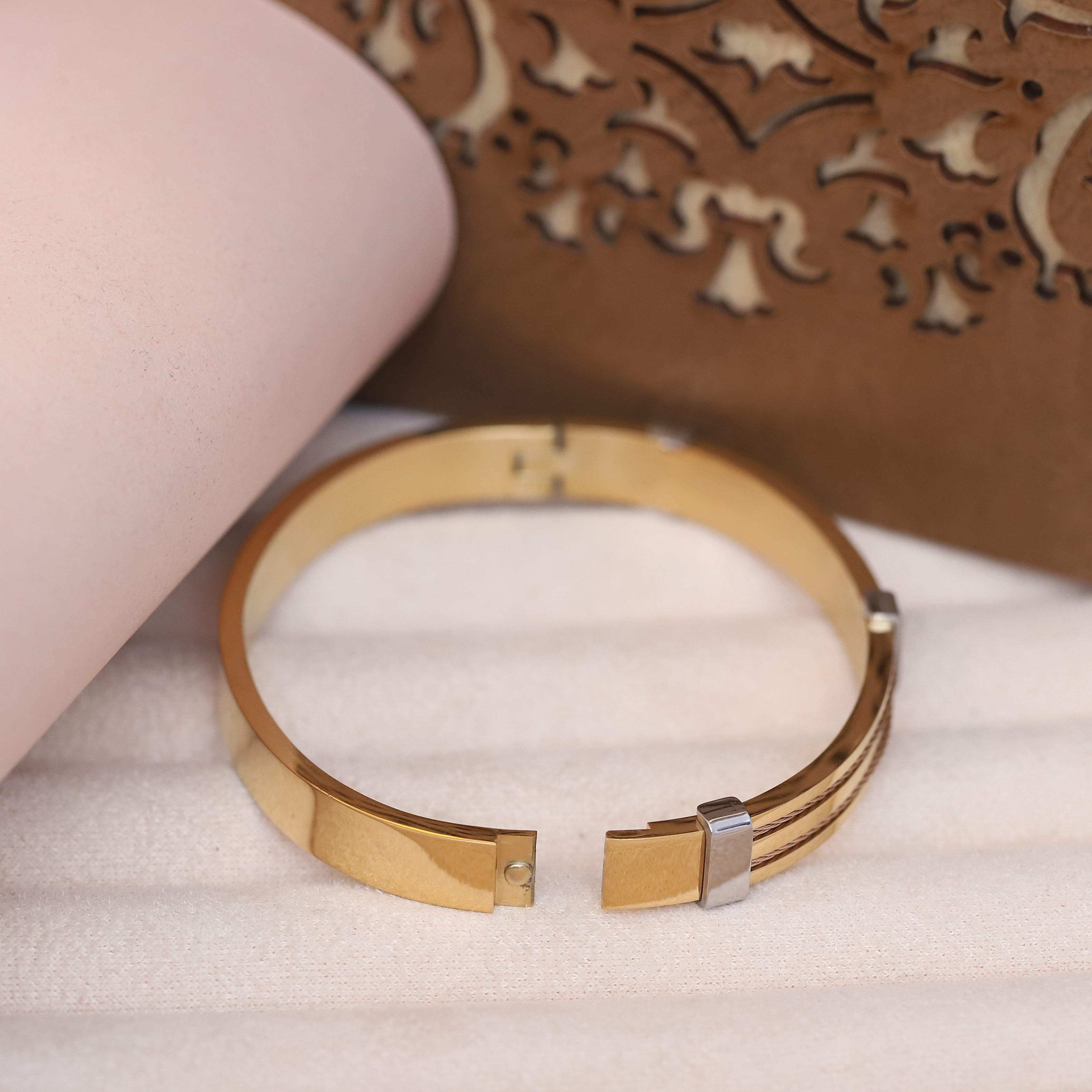 Titan Edge Dual-Tone 18K Gold-Plated Men’s Bracelet