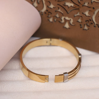 Titan Edge Dual-Tone 18K Gold-Plated Men’s Bracelet