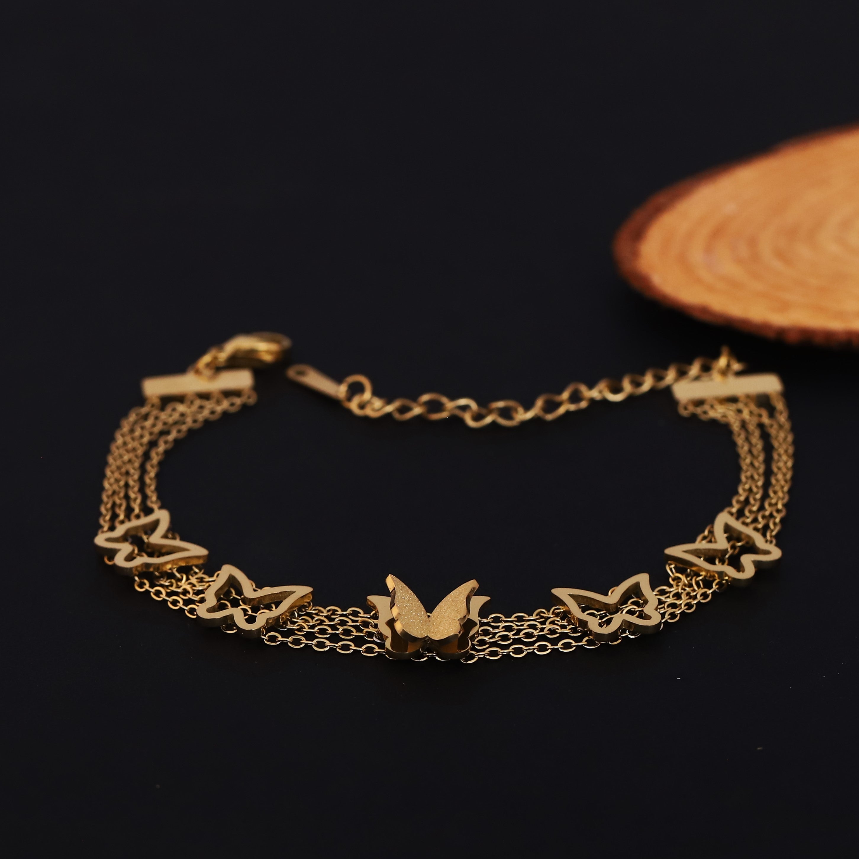 Charm Chain Bracelet Gold Plated – Double Layer, Anti-Tarnish, Waterproof, Minimalist Style (GOLD)